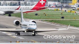 6X Crosswind Landing RWY28 LiveATC Zurich Airport 27092024 GA5C [upl. by Gilbye]