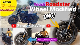 Yezdi roadster modified whell  Jawa Yezdi bike wheel modification  yezdiroadster jawayezdi [upl. by Arrik]