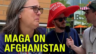 Undercover EXPOSING MAGA Hypocrisy on Afghanistan [upl. by Nhguavaj59]