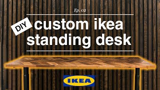 DIY custom IKEA standing desk  modern  simple  DREAM desk setup  office makeover series EP02 [upl. by Nowell]