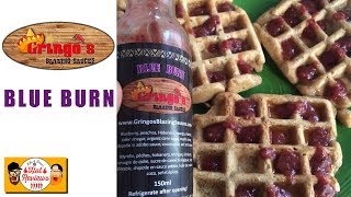 BLUE BURN HOT SAUCE BY GRINGOS BLAZING SAUCES HOT SAUCE ON FRITTERS HOT REVIEW [upl. by Kemble]