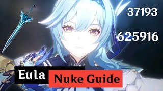 C0 F2P Eula Nuke Guide  Steps to nuke  Nuke Showcase  Genshin impact [upl. by Namijneb400]