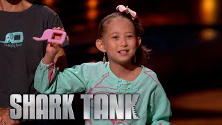 Shark Tank US  10YearOld Entrepreneur Wows Sharks With Her Baby Spoon Product [upl. by Valoniah]