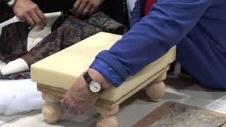 Upholster a Footstool Lesson with Evelyn Bouma [upl. by Cyb]