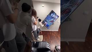 Funny Mike destroys tv Screen after losing bet against Mike Tyson fight [upl. by Sivart135]