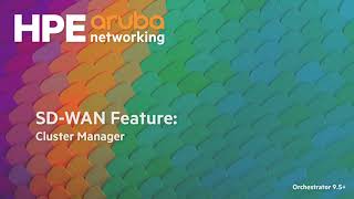 SDWAN Feature Cluster Manager [upl. by Johna]