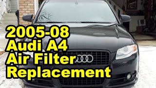 20052008 Audi A4 Air Filter Replacement B7 [upl. by Ayhay]