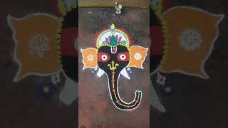 jagannath hati besa rangoli youtubeshorts jayjagannath god🙏🏻subscribe support trending [upl. by Swisher912]