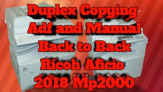 Adf And Manual Duplexing Ricoh Aficio 2018 Mp2000 Mp2500 [upl. by Nayb]