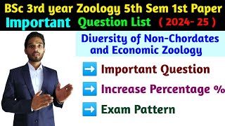 BSc 3rd year Zoology first Semester important Question list  NonChordates and Economic Zoology [upl. by Ordnael]