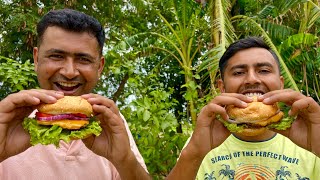 Beef Burger Recipe  Beef Patty Burger With Cheese And Sauce  Mubashir Saddique  Village Food [upl. by Goodrow]