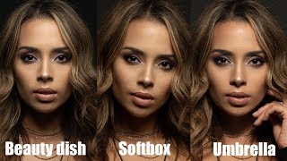 Beauty dish vs Softbox vs Umbrella  Light Modifiers Compared [upl. by Hertzfeld]