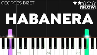 Georges Bizet  Habanera  Carmen  SLOW EASY Piano Tutorial [upl. by Emmott]