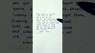 James Arthur Sinners short jamesarthur sinner lyrics chorus hanwritten [upl. by Bullis397]