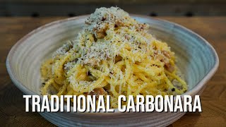 Traditional Spaghetti Carbonara Recipe  The Right Way [upl. by Nibaj294]