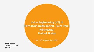 Value Engineering pada Perbaikan Robert St  Rendi Ariefta  21010117120032 [upl. by Keli]