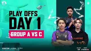 EN PUBG MOBILE RUTHLESS PRO SERIES COG S3 PLAYOFFS GROUP A VS C DAY 1 FT BTR VPE HORAA I8 [upl. by Cirde]