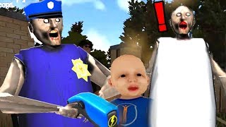 GRANNY SE COMIÓ AL NIÑO Y LA POLICÍA LA ATRAPA  OMG  Granny Simulator  DeGoBooM [upl. by Beker836]