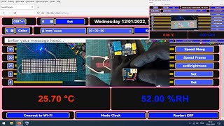 ESP01s ESP8266 WS2812 RGB Led Matrix 8x32 DHT11 [upl. by Nosnorb957]