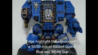 How to paint a Ultra Marine Space Marine Dreadnought [upl. by Ardnuassac105]