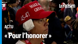 Le bandage à loreille est devenu le signe de ralliement des supporters de Trump [upl. by Nomrej]