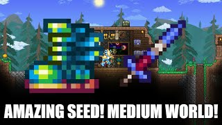 Terraria 1449 PC Amazing Seed Medium World Terraspark Boots Enchanted Sword [upl. by Noswad]