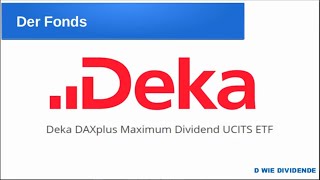 DAXplus Maximum Dividend ETF  8 Dividende  ETFVorstellung [upl. by Adohr]