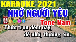 Nhớ Người Yêu Karaoke Tone Nam Nhạc Sống  Trọng Hiếu [upl. by Damali165]