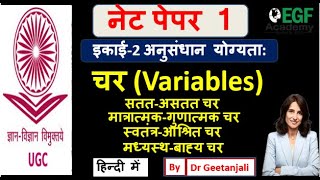 चर l Variables l UGC NET Paper 1 Research Aptitude in Hindi l अनुसंधान योग्यता [upl. by Anilecram]