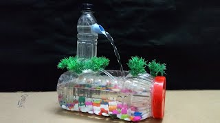 Easy water fountain with plastic bottle making at home Bottle fish tank [upl. by Sedecrem]