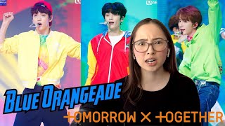 Reacting to TXTs quotBlue Orangeadequot for the FIRST TIME  This is SO catchy💙🧡  Canadian Reacts [upl. by Ecissej]