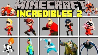 Minecraft INCREDIBLES 2 MOD l MR INCREDIBLE ELASTIGIRL FROZONE VIOLET VOYD Modded MiniGame [upl. by Elbert235]