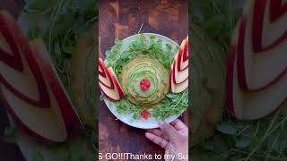 Fruit Art Semi Finale  Cantaloupe Flower with Apple Wings  Babe in the Kitchen [upl. by Rahm585]