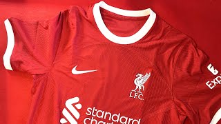 New Liverpool FC 2324 NIKE Home Kit Hands On Review [upl. by Thomasine]