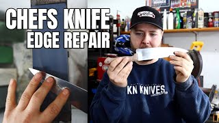 A quotProfessionalquot Ruined my Clients Knives   Sharpening Stone Edge Repair [upl. by Amethyst442]