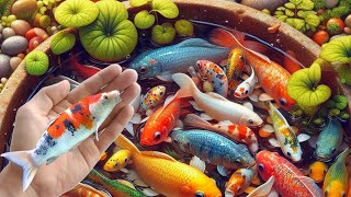 Catching fish ornamental fish colorful fish nemo crabs turtle catfish goldfish [upl. by Einnor]