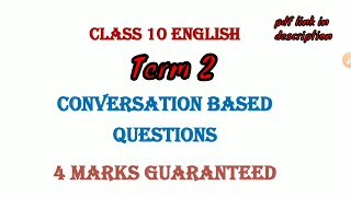 How to solve conversation based questions class 10 english [upl. by Clyve]