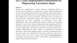 Interactive Deep Learning Based Retinal OCT Layer Segmentation Refinement by Regressing Translation [upl. by Eenyaj]