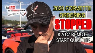 2020 CORVETTE C8 ORDERING quotSTOPPEDquot amp C7 REMOTE START QUICK TIP [upl. by Reinhold]