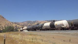 BNSF mixed freight train at Keene CA [upl. by Eilhsa349]