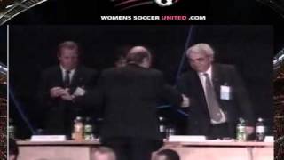 FIFA president Sepp Blatter falling off a stage [upl. by Laemaj]