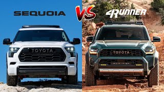 2025 Toyota 4Runner TRD PRO vs 2025 Toyota Sequoia TRD PRO Compared  Segment Battles  MotorNation [upl. by Krein914]