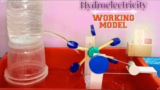 Hydroelectricity working model  Hydroelectricity generation project  water turbine project [upl. by Nnanerak639]