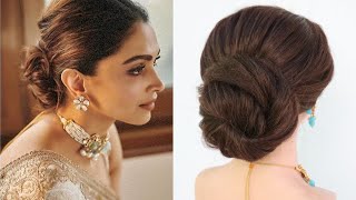 simple low bun hairstyle for saree  hairstyle for ladies [upl. by Raual]