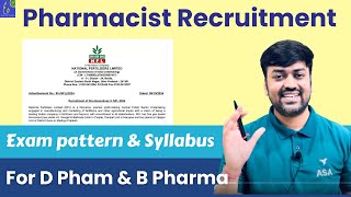 Central Pharma Job  Pharmacist Recruitment at NATIONAL FERTILIZERS LIMITED  Exam pattern Syllabus [upl. by Knitter]