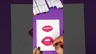 Painting beginnerspaintingforbeginners beginners funny fun asmr drawing lips red [upl. by Karub]