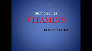 VITAMINS Biomolecules [upl. by Kathi]