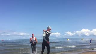 Wasaga Beach triathlon Olympic swim finish [upl. by Hsemin]