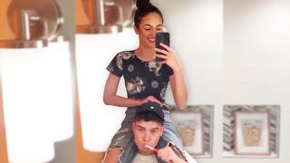 willne brushing his teeth with mia on his shoulders shorts [upl. by Zil]