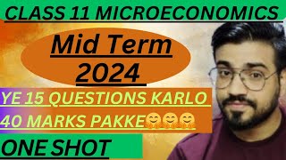 Class 11 Micro Economics important questions  Mid Term Exam 2024 😱 the best explanation on YouTube [upl. by Wasson]